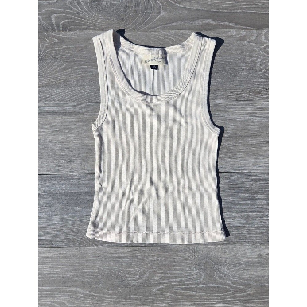 Women's Cream Ribbed Tank Top